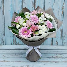 Букет цветов из:  Герберы, Альстромерии и Хризантемы в Водный