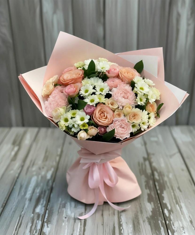 Букет цветов из: Гвоздики, Розы и Хризантемы в Водный