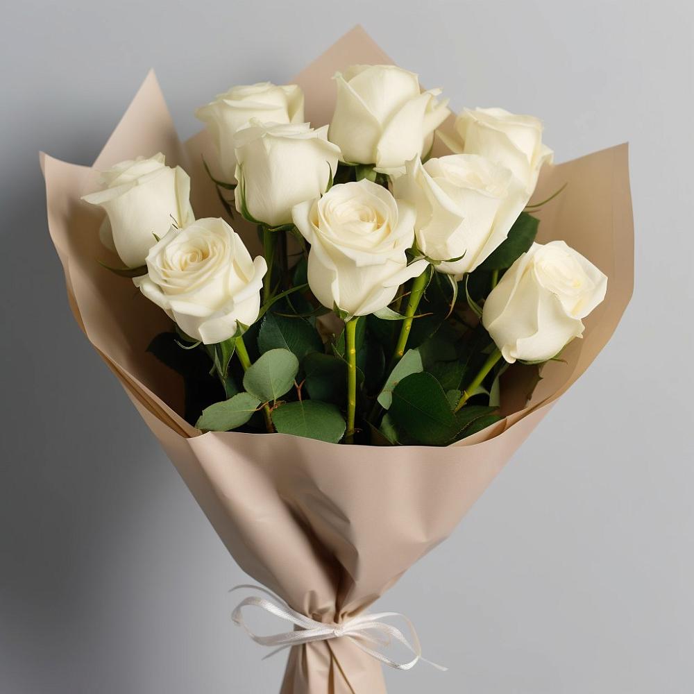 Букет 9 Белых роз Эдлесс Лав в Водный