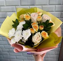 Букет цветов из:  Розы и Хризантемы #REPLACE_PRED# Водный