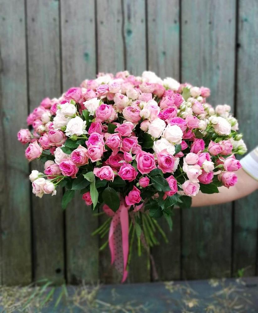 Букет Розовые кустовые розы Натали и Лав Лидия в Водный