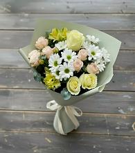 Букет цветов из:  Альстромерии, Розы и Хризантемы в Водный