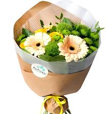 Букет герберы и розы в Водный Букет цветов из: Герберы, Розы и Хризантемы в Водный