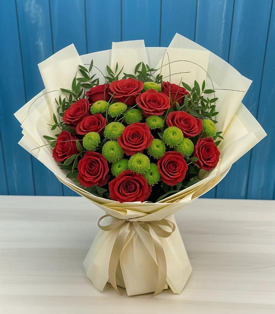 Букет цветов из: Розы и Хризантемы в Водный