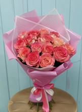 Букет 15 Розовых роз Равель #REPLACE_PRED# Водный