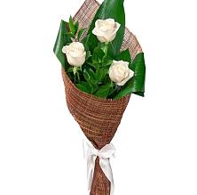 Букет 3 белые розы #REPLACE_PRED# Водный